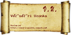 Vásári Uzonka névjegykártya